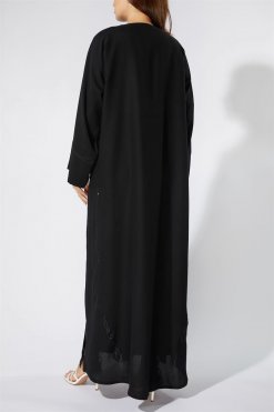 عباية كلاسيكية باللون الأسود 6 NS 2005 BLK 3002 3 Classic Abaya Black