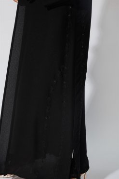 NS 2003 BLK 3002 4 V-Neck Posh Abaya