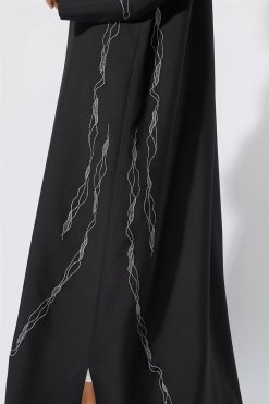 NS 1998 GRY 3041 3 Luxe Abaya Crepe