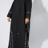 NS 1997 GREY 3041 1 V-neck Crepe Abaya