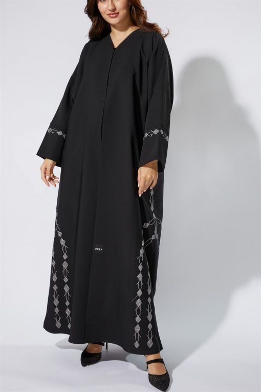 V-neck Crepe  Abaya