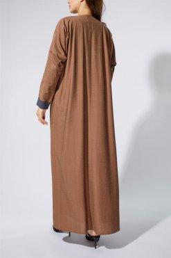 NS 1995 GRY 3074 4 Brown CREPE Abaya