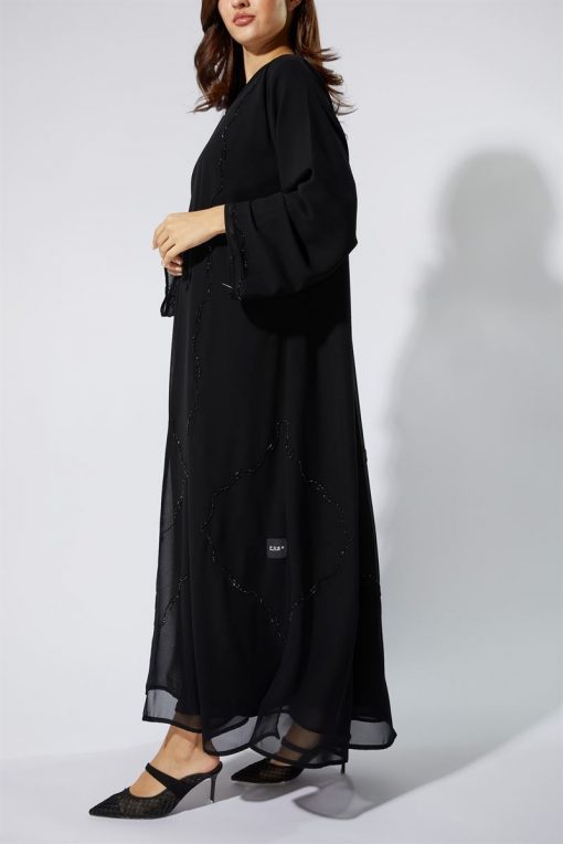 Black CHIFFON Abaya