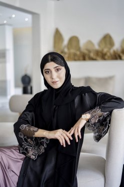 HAZ 22101 6 Alma Black Abaya With Inner
