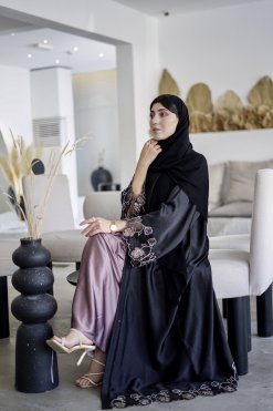 HAZ 22101 5 Alma Black Abaya With Inner