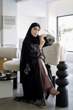 HAZ 22101 4 Alma Black Abaya With Inner