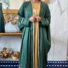 Green Shimmer Bhist Abaya Set