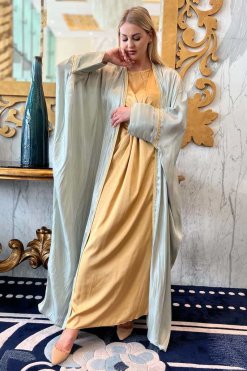 MOI092202 3 Grey Shimmer Bhist Abaya Set