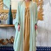 مجموعة عباية بهيست باللون الأخضر السماوي اللامع 8 MOI092204 Green Cyan Shimmer Bhist Abaya Set