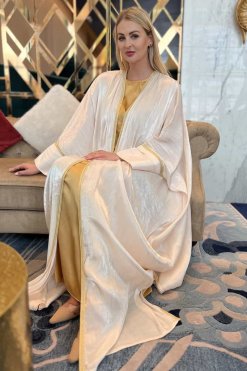 MOI092205 3 Pearl Shimmer Bhist Abaya Set