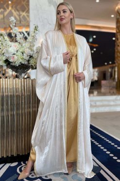 MOI092205 4 Pearl Shimmer Bhist Abaya Set