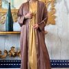 Brown Shimmer Bhist Abaya Set