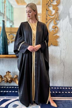 MOI092208 2 Black Shimmer Bhist Abaya Set