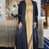 Black Shimmer Bhist Abaya Set
