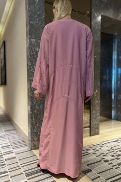 Pink Nida Abaya with Handwork 7 MOI092211 3 Pink Nida Abaya with Handwork