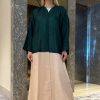 Multicolor Linen and Cotton Abaya