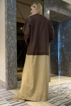 عباية كتان وقطن متعددة الألوان 7 MOI092216 3 Multicolor Linen and Cotton Abaya