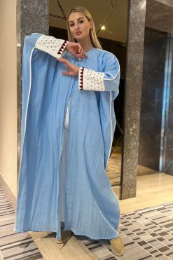 MOI092217 2 Sky Blue Abaya