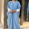 MOI092217 Sky Blue Abaya