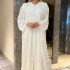 MOI092219 White Nida Abaya