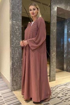 MOI092220 2 Pink Nida Abaya