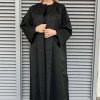Black Victoria Satin Abaya
