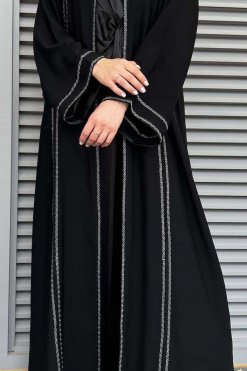 MOI092224 2 Black Korean Nida Abaya