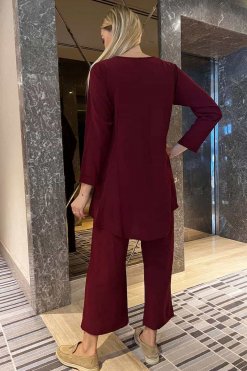 MOITW092230 3 Maroon Top And Pants Set