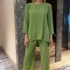 MOITW092231 Green Top And Pants Set