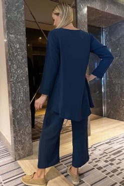 MOITW092232 3 Navy Top And Pants Set