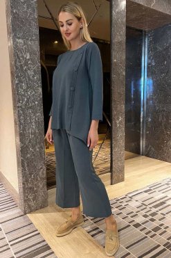 MOITW092233 2 Grey Top And Pants Set