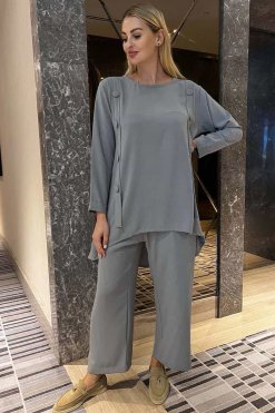 MOITW092235 2 Grey Top And Pants Set