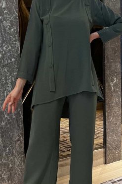 MOITW092236 2 Greenish Cyan Top And Pants Set