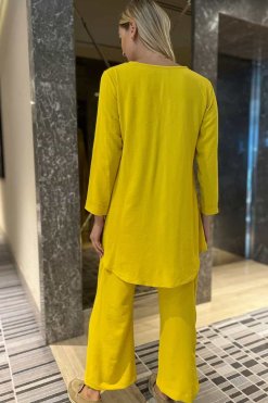 MOITW092237 3 Yellow Top And Pants Set