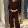 Brown Top And Pants Set