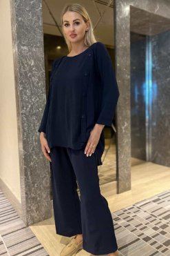 MOITW092239 2 Blue Top And Pants Set