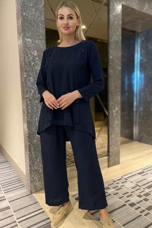Blue Top And Pants Set