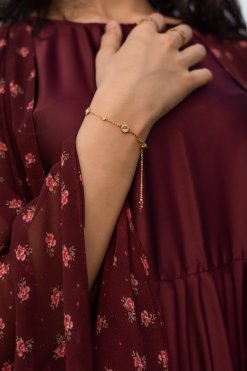 CU22118 4 Maroon Floral Abaya Set