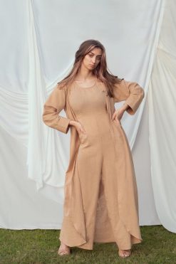 Linen Jumpsuit With Coat