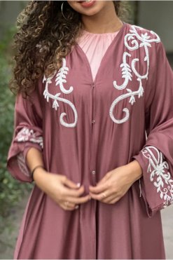 Silk Embroidery Abaya Dress Set 9 MIR22 104 4 Silk Embroidery Abaya Dress Set