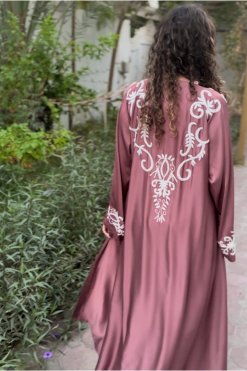 Silk Embroidery Abaya Dress Set 11 MIR22 104 6 Silk Embroidery Abaya Dress Set