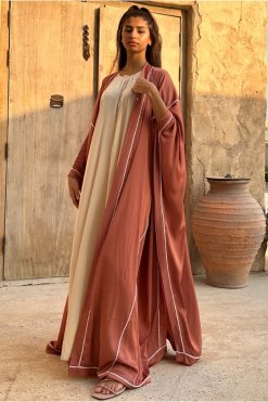 MIR22 106 4 Silk Kaftan Style Abaya Set