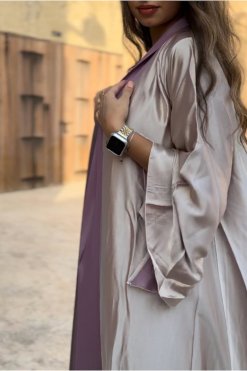 MIR22 107 5 Silk Abaya -Double Shaded Abaya Set