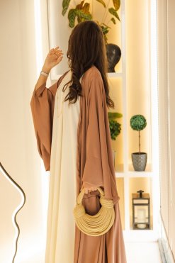 MIR22 109 5 Silk Abaya -Flared Abaya Set