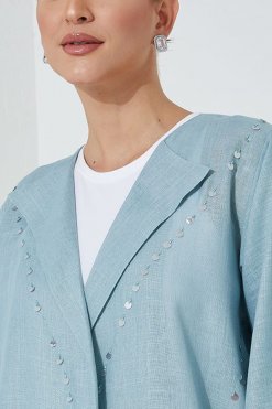 moi072205 3 Turquoise Cotton Abaya