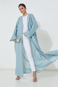 moi072205 4 Turquoise Cotton Abaya