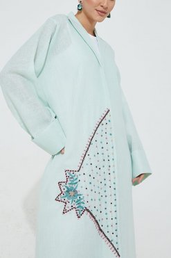 moi072206 3 Sea Green Cotton Abaya