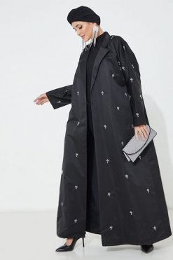 moi072209 4 Black Victoria Satin Abaya