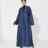 عباية فيكتوريا ستان كحلي 8 moi072211 1 Navy Victoria Satin Abaya