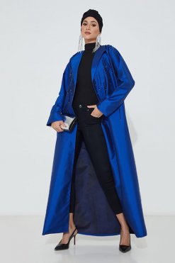 moi072213 4 Blue Victoria Satin Abaya